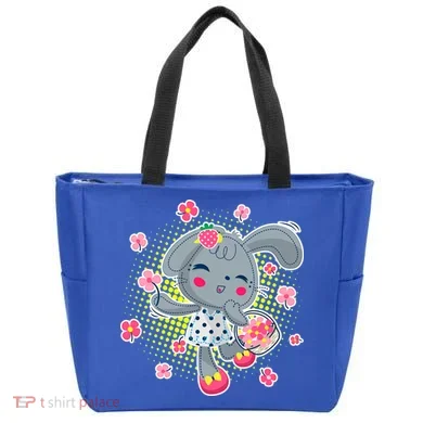 Cute Flower Easter Bunny Tote Bag