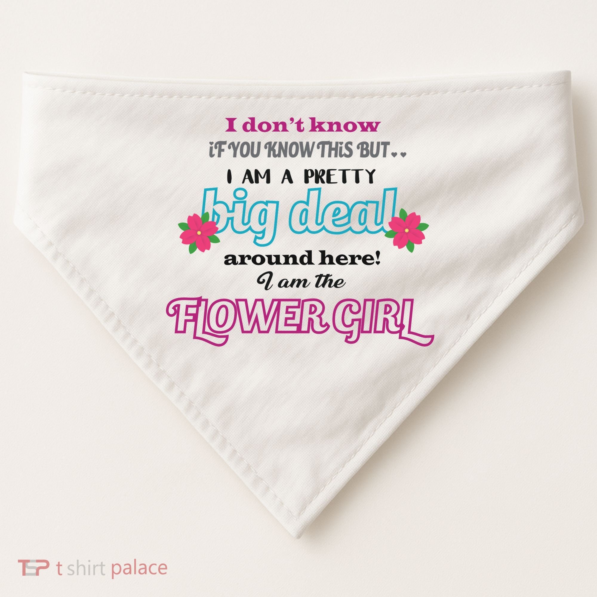 Cute Flower Girl USA-Made Doggie Bandana