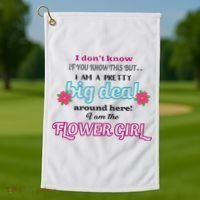 Cute Flower Girl Golf Towel thumb 1