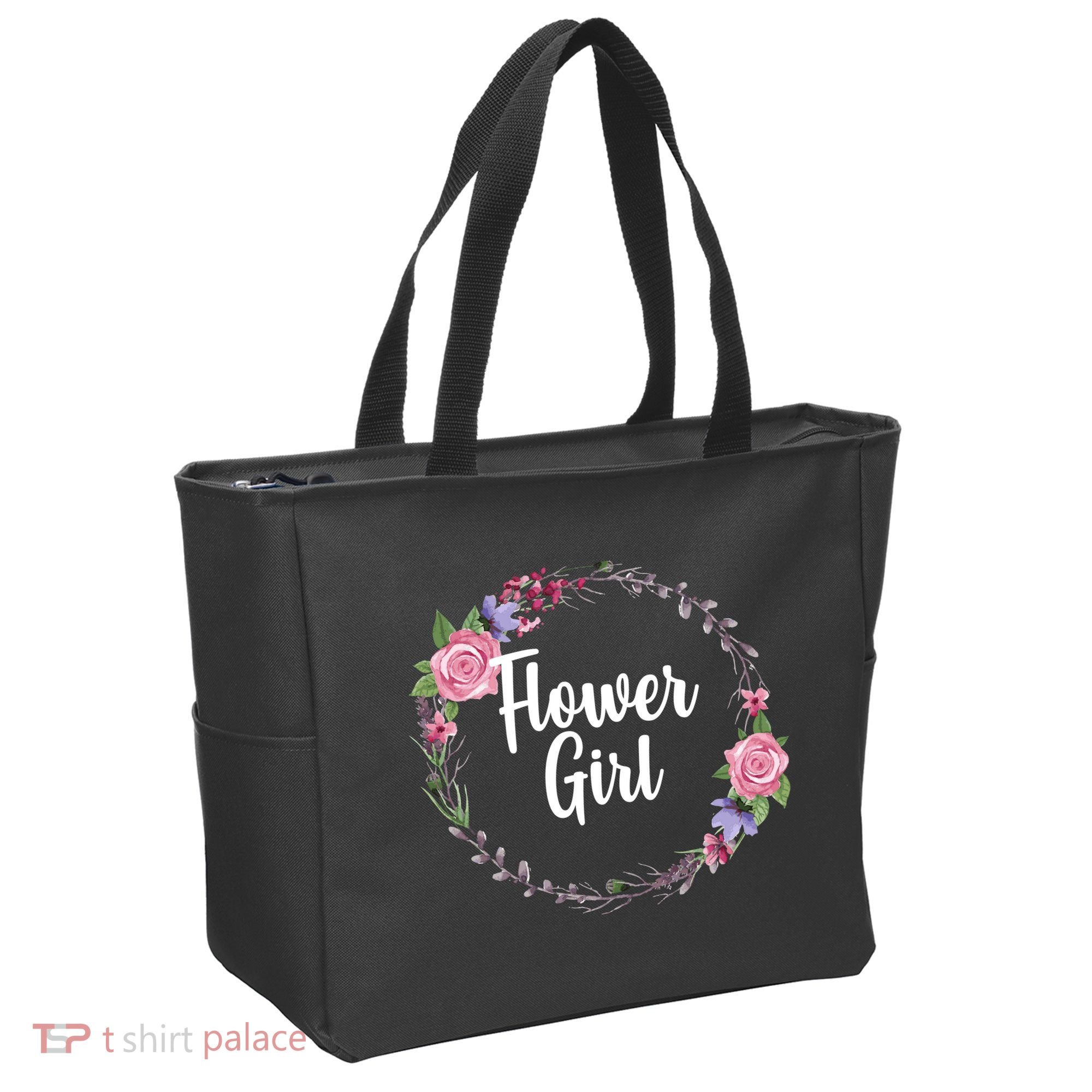 Cute Flower Girl Wedding Tote Bag