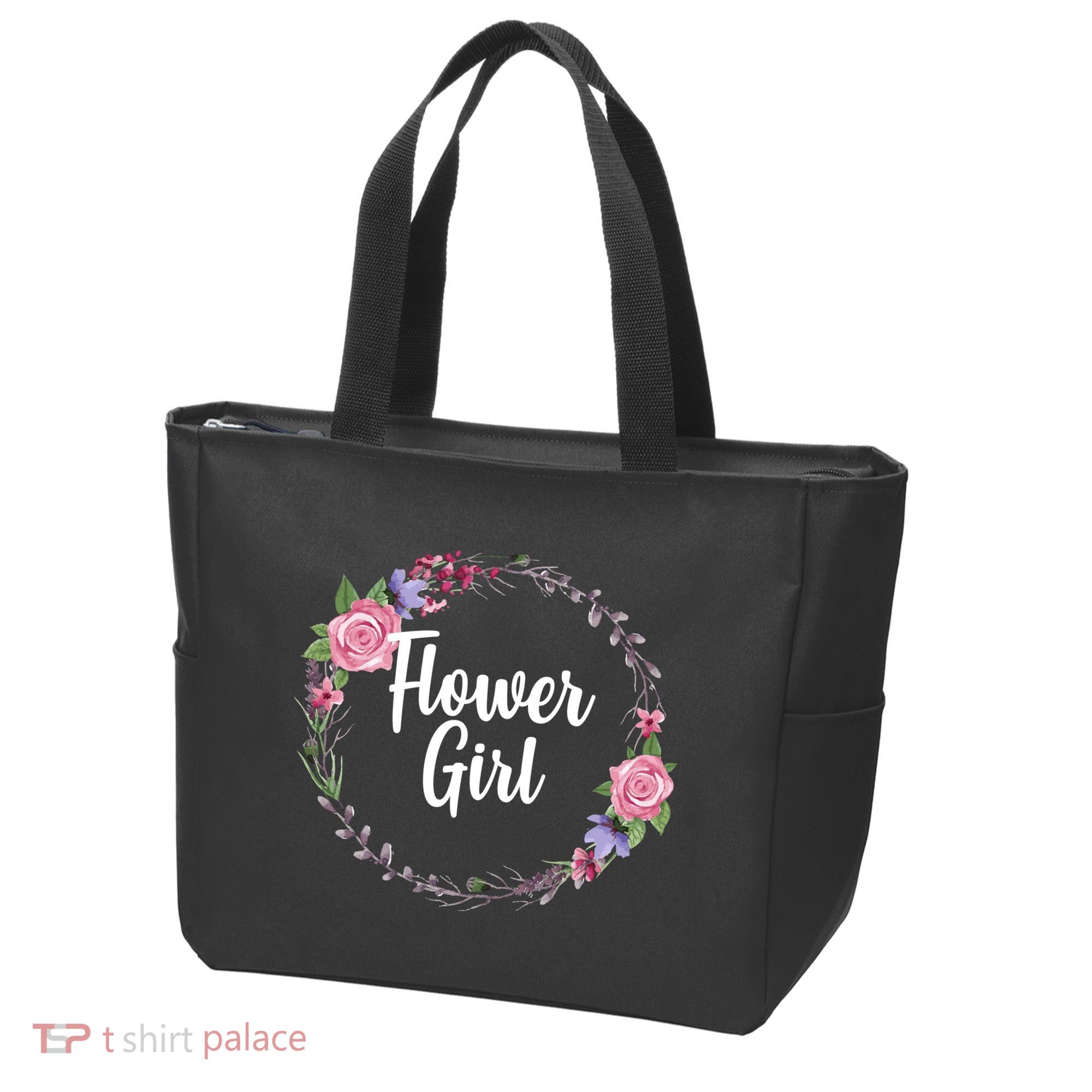 Cute Flower Girl Wedding Tote Bag