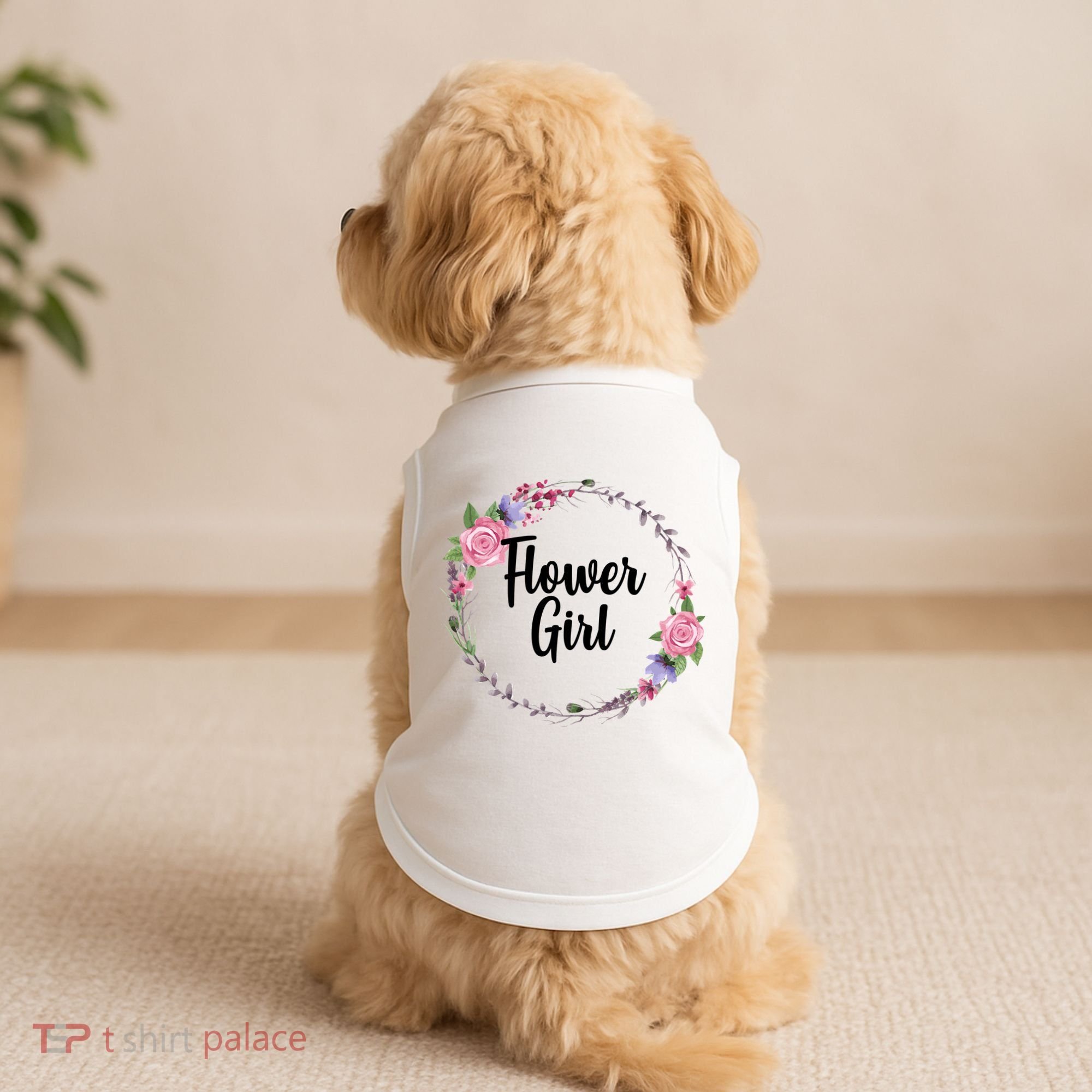 Cute Flower Girl Wedding Doggie Tank