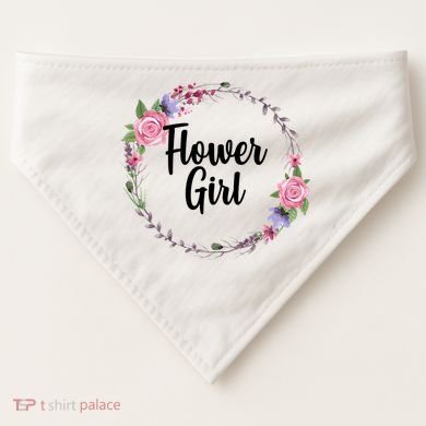 Cute Flower Girl Wedding USA-Made Doggie Bandana
