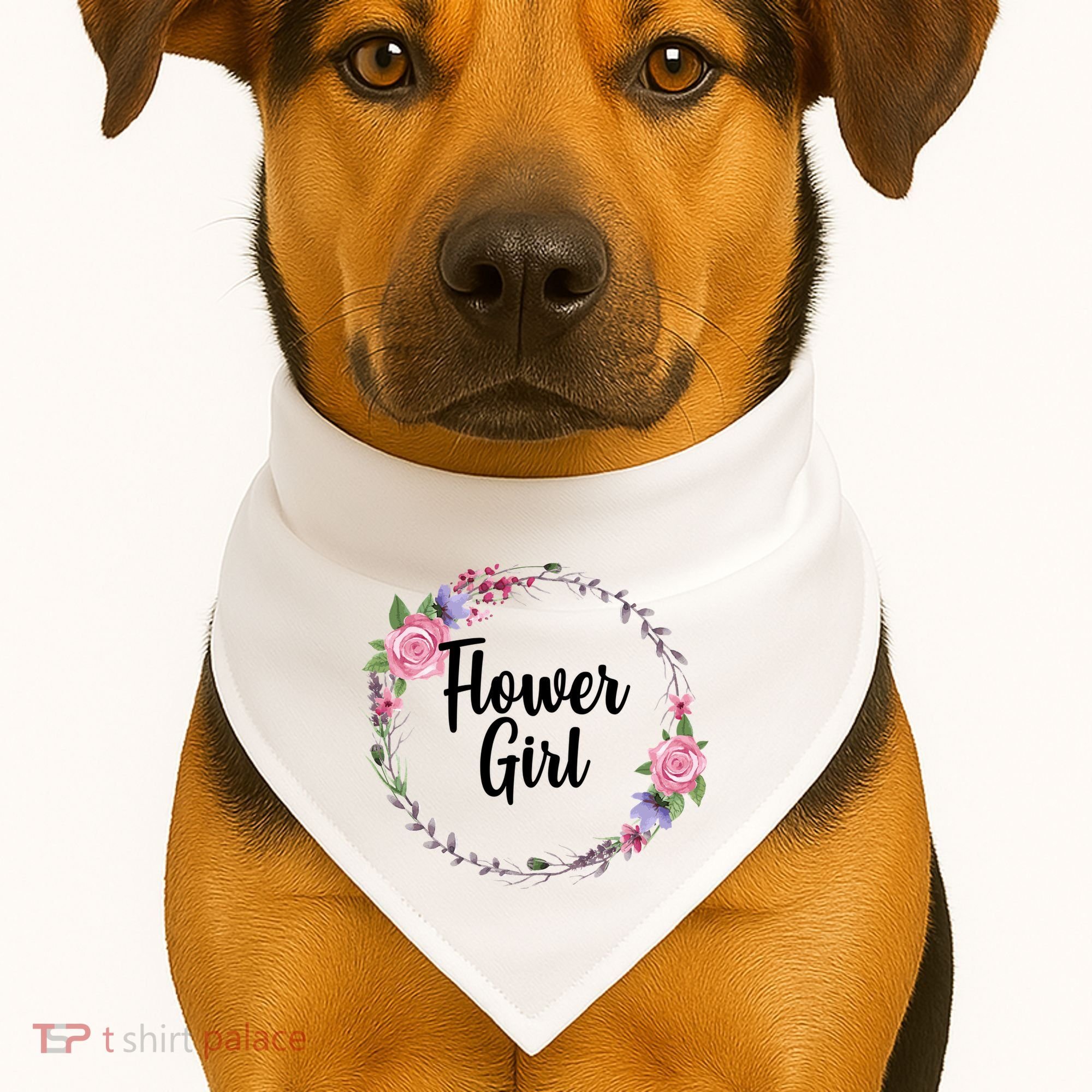 Cute Flower Girl Wedding USA-Made Doggie Bandana