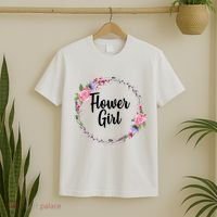 Cute Flower Girl Wedding T-Shirt thumb 2