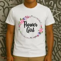 Cute Flower Girl Wedding T-Shirt thumb 3