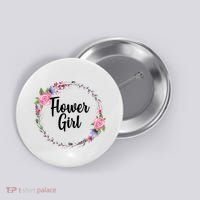 Cute Flower Girl Wedding Button thumb 0