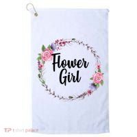 Cute Flower Girl Wedding Golf Towel thumb 0
