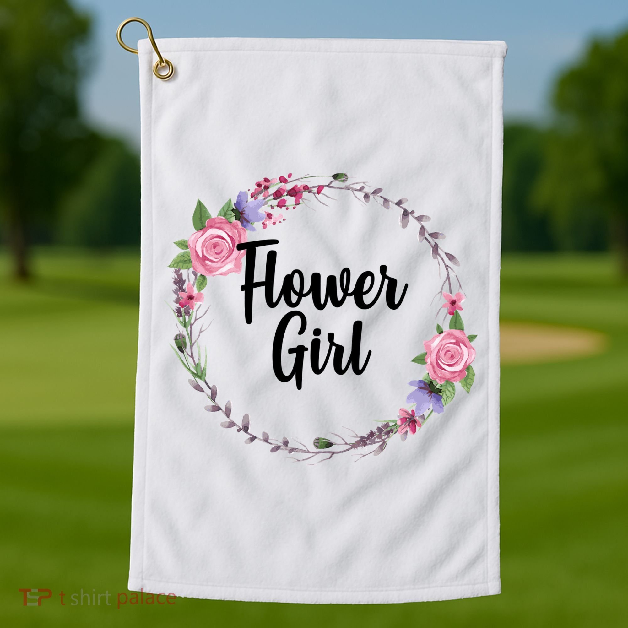 Cute Flower Girl Wedding Golf Towel