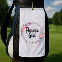 Cute Flower Girl Wedding Golf Towel thumb 2