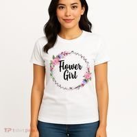 Cute Flower Girl Wedding Women's T-Shirt thumb 4