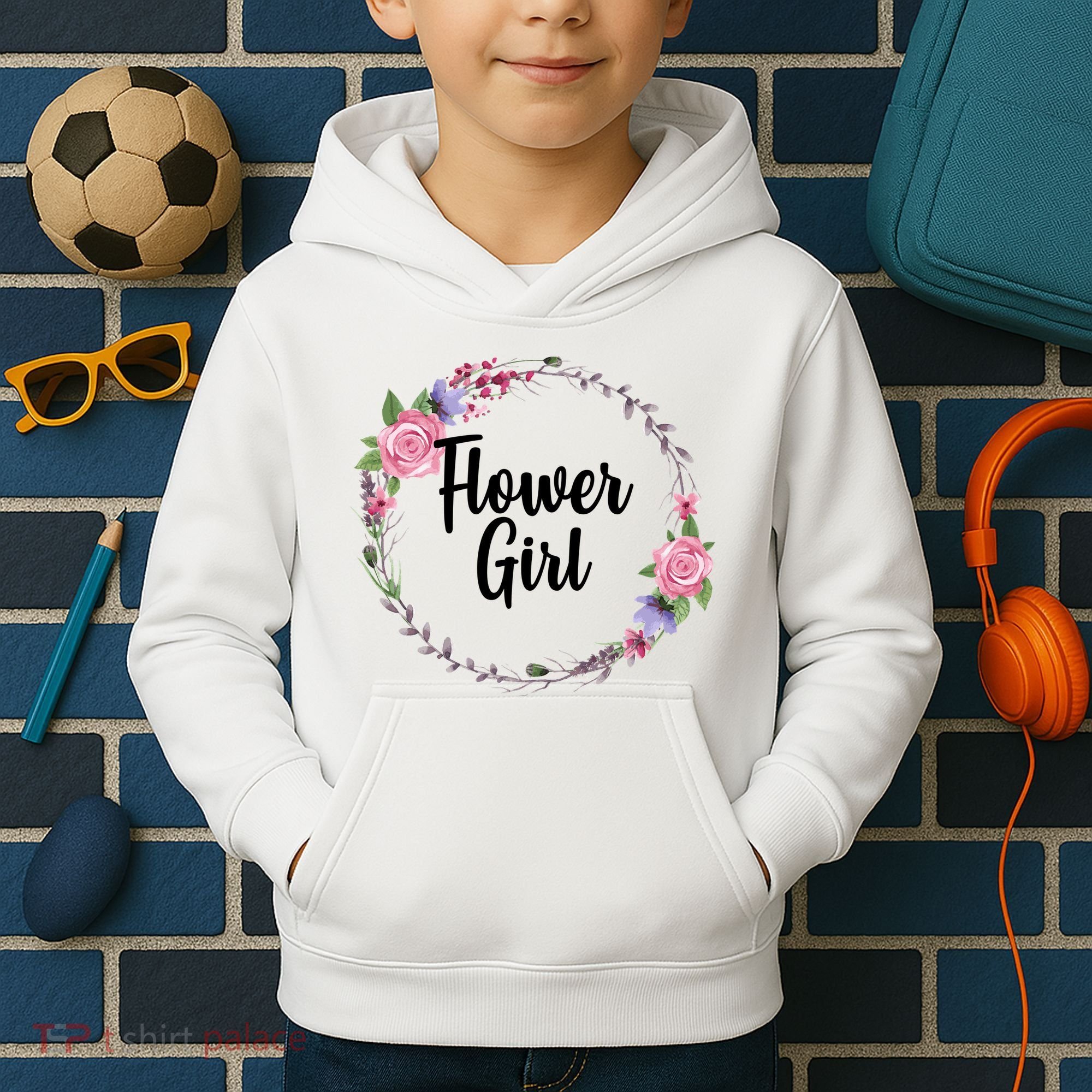 Cute Flower Girl Wedding Kids Hoodie