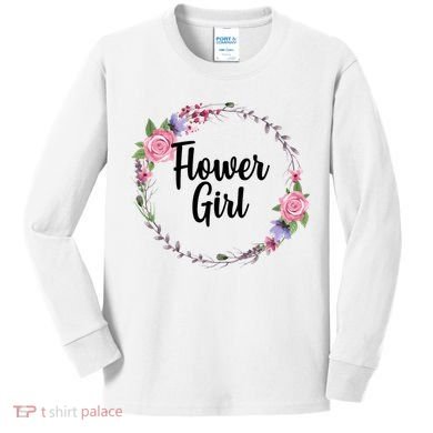 Cute Flower Girl Wedding Kids Long Sleeve Shirt
