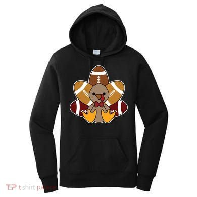 Cute Football Turkey Thanksgiving Women's Hoodie