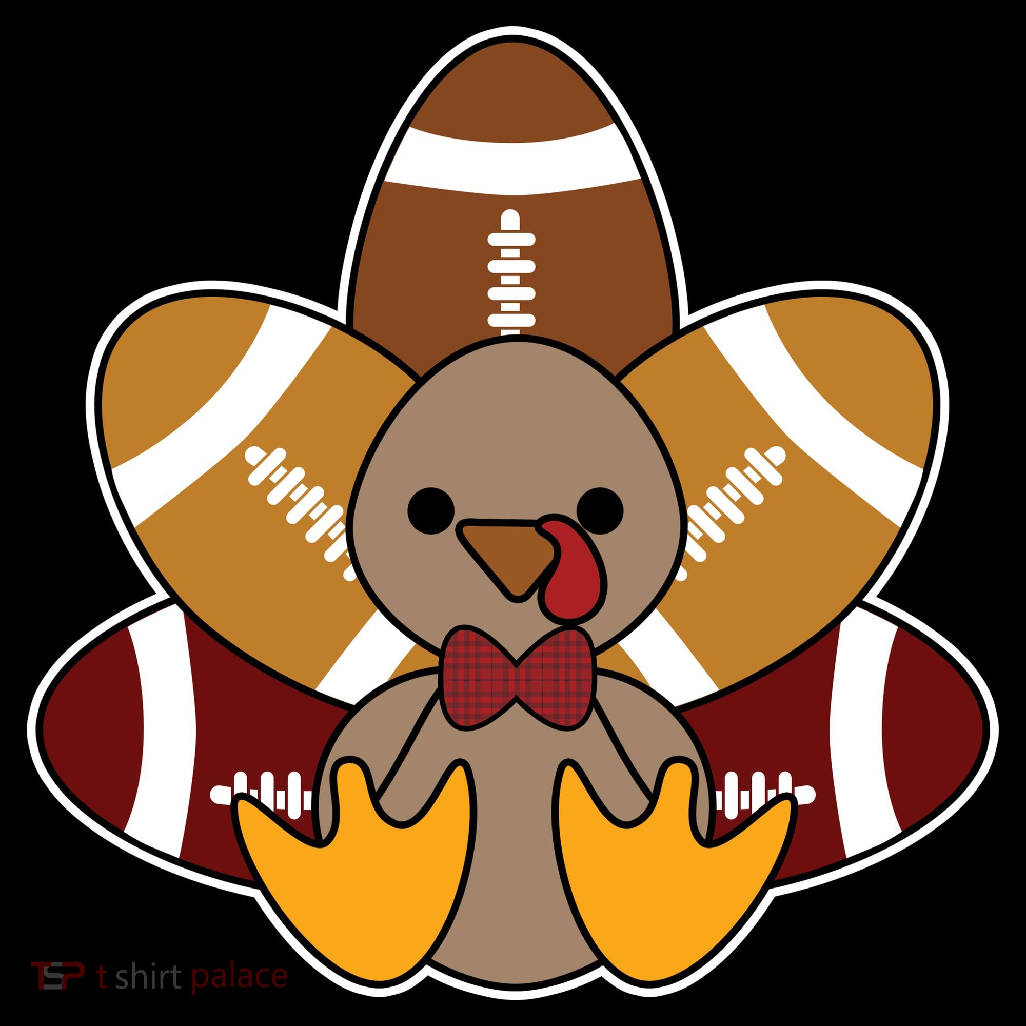 Cute Football Turkey Thanksgiving Women's Hoodie