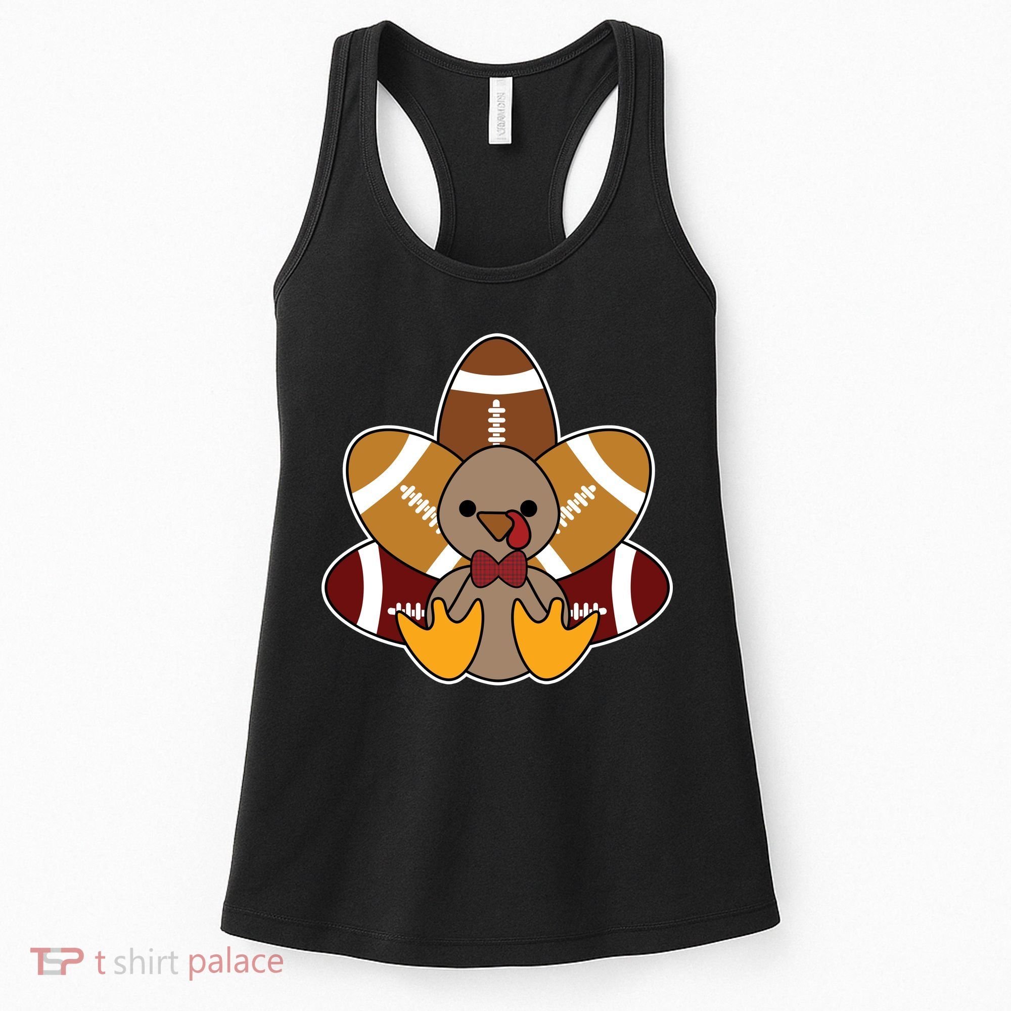 Cute Football Turkey Thanksgiving Women's Tank Top