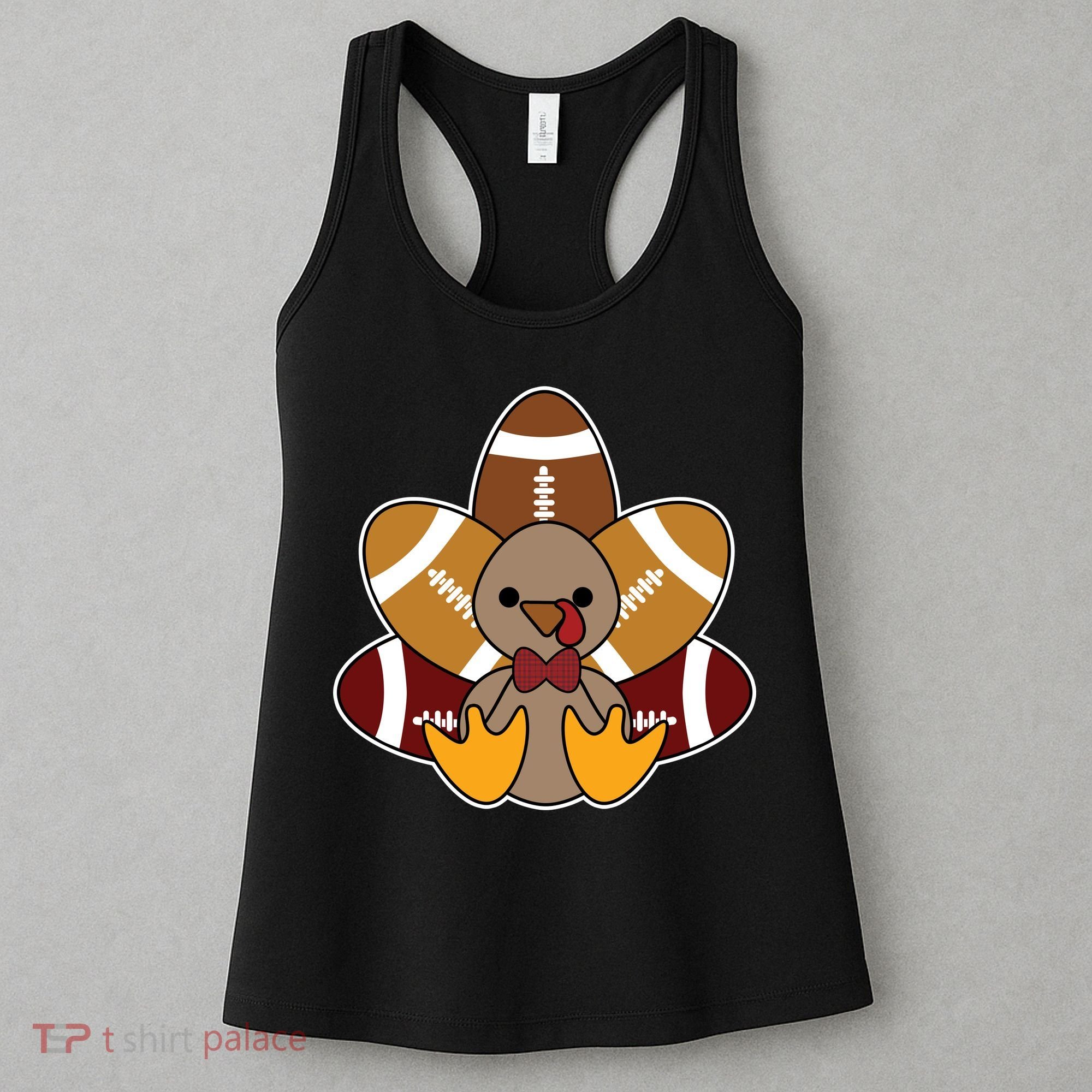 Cute Football Turkey Thanksgiving Women's Tank Top