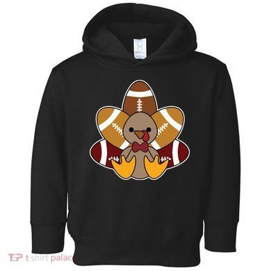 Cute Football Turkey Thanksgiving Toddler Hoodie