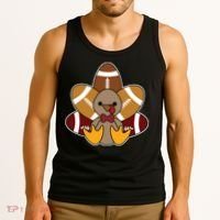 Cute Football Turkey Thanksgiving Tank Top thumb 3
