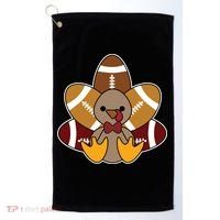 Cute Football Turkey Thanksgiving Golf Towel thumb 0