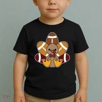 Cute Football Turkey Thanksgiving Toddler T-Shirt thumb 2