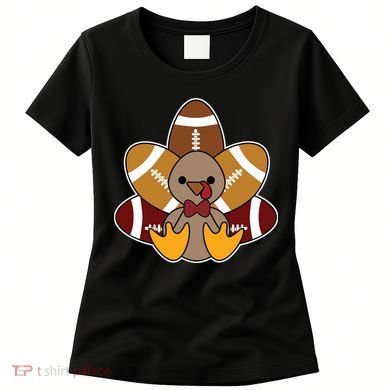 Cute Football Turkey Thanksgiving Women's T-Shirt