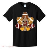 Cute Football Turkey Thanksgiving Kids T-Shirt thumb 0