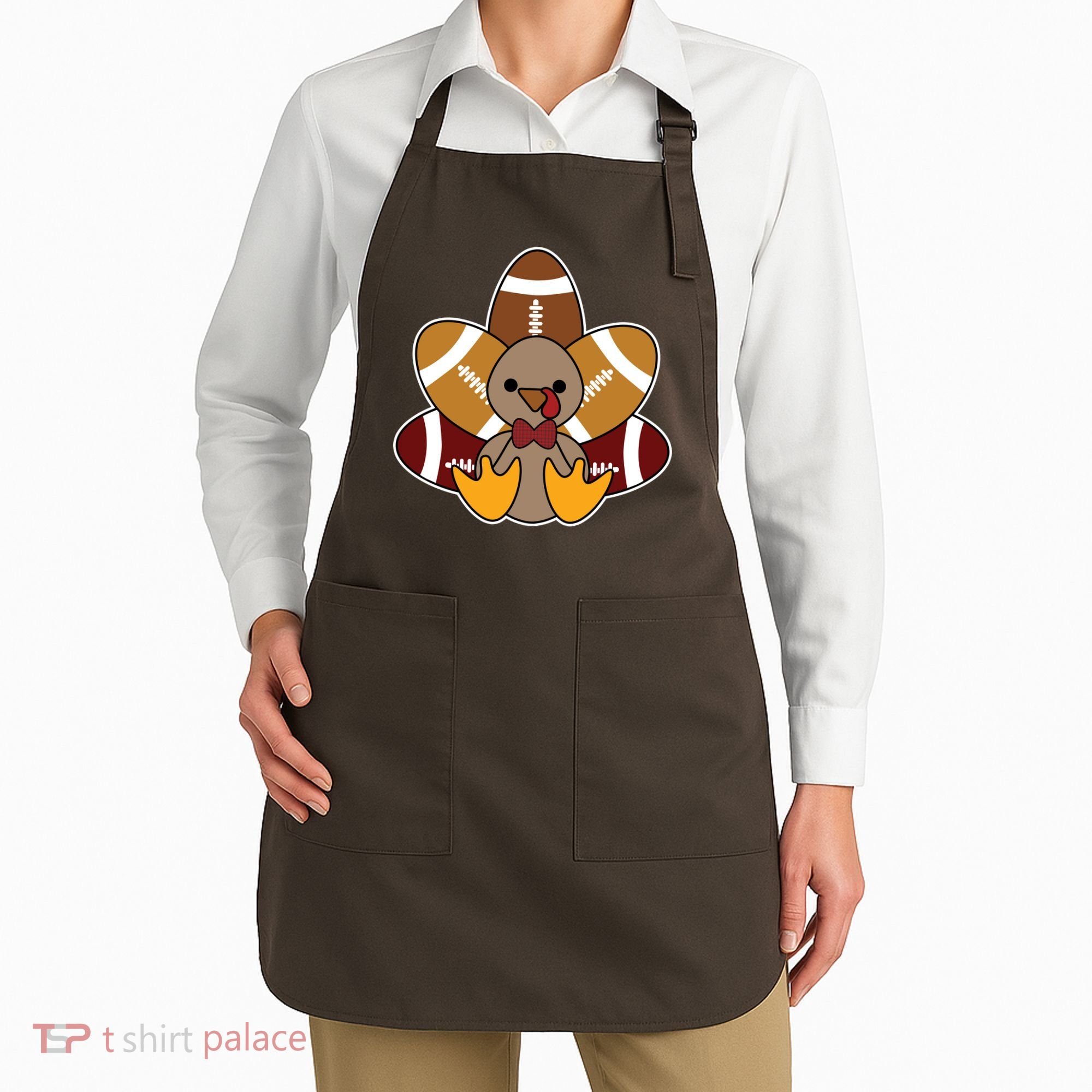 Cute Football Turkey Thanksgiving Apron