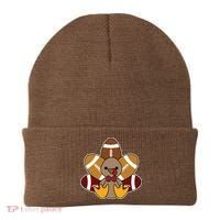 Cute Football Turkey Thanksgiving Beanie thumb 0