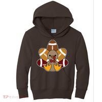Cute Football Turkey Thanksgiving Kids Hoodie thumb 0