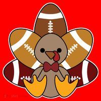 Cute Football Turkey Thanksgiving Santa Hat thumb 1