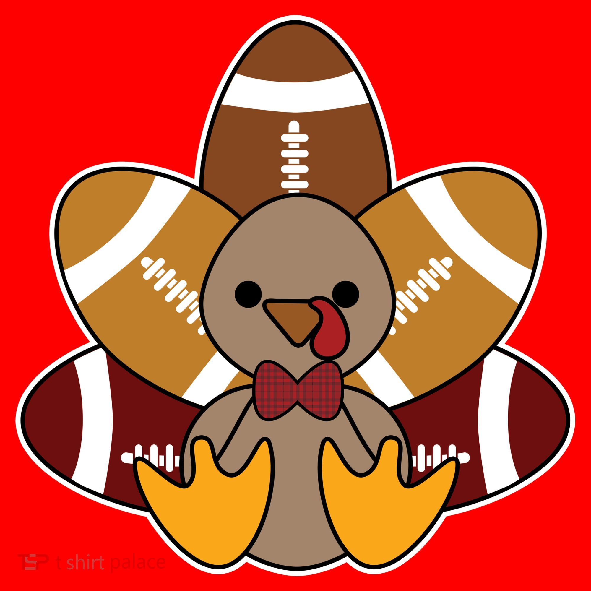 Cute Football Turkey Thanksgiving Santa Hat