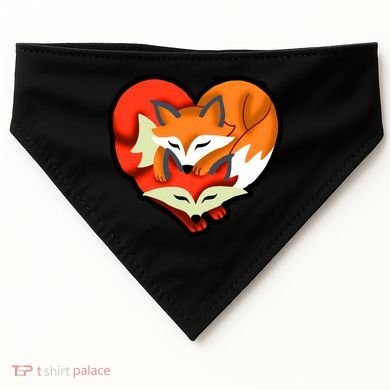 Cute Foxy Heart Fox Lover USA-Made Doggie Bandana