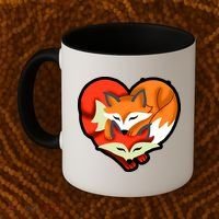Cute Foxy Heart Fox Lover Coffee Mug thumb 2