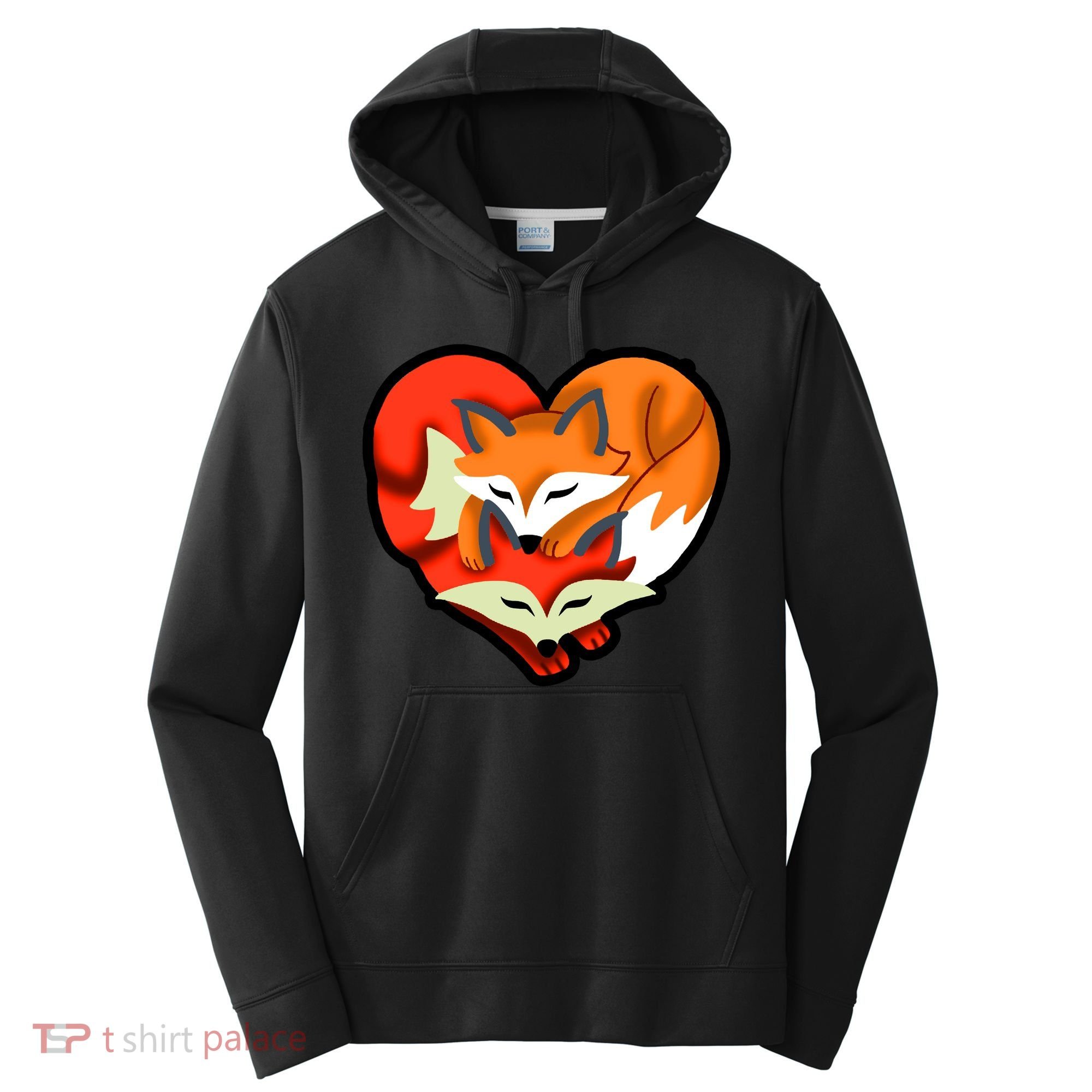 Cute Foxy Heart Fox Lover Performance Fleece Hoodie