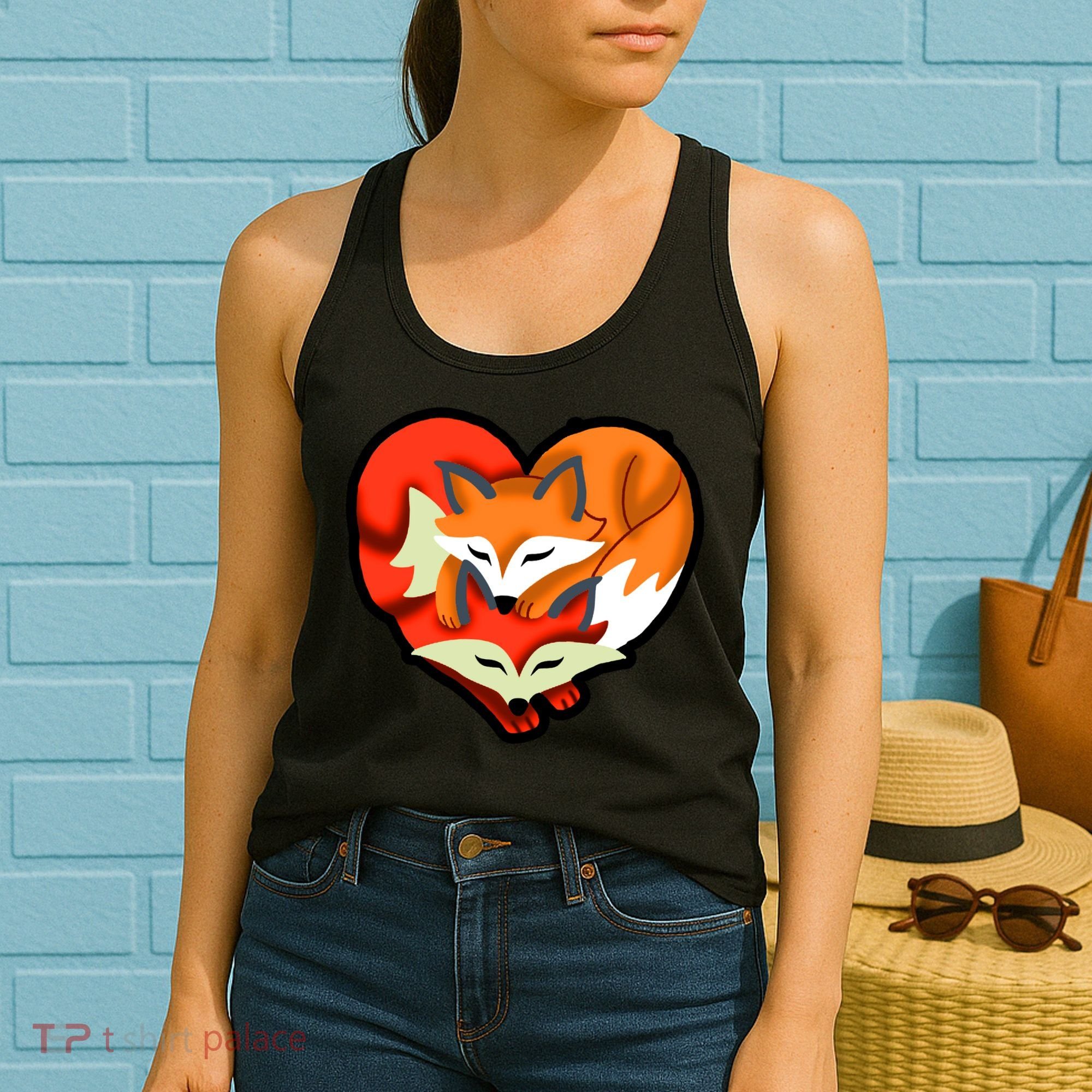 Cute Foxy Heart Fox Lover Women's Tank Top