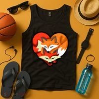 Cute Foxy Heart Fox Lover Tank Top thumb 4