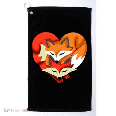 Cute Foxy Heart Fox Lover Golf Towel