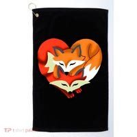 Cute Foxy Heart Fox Lover Golf Towel thumb 0