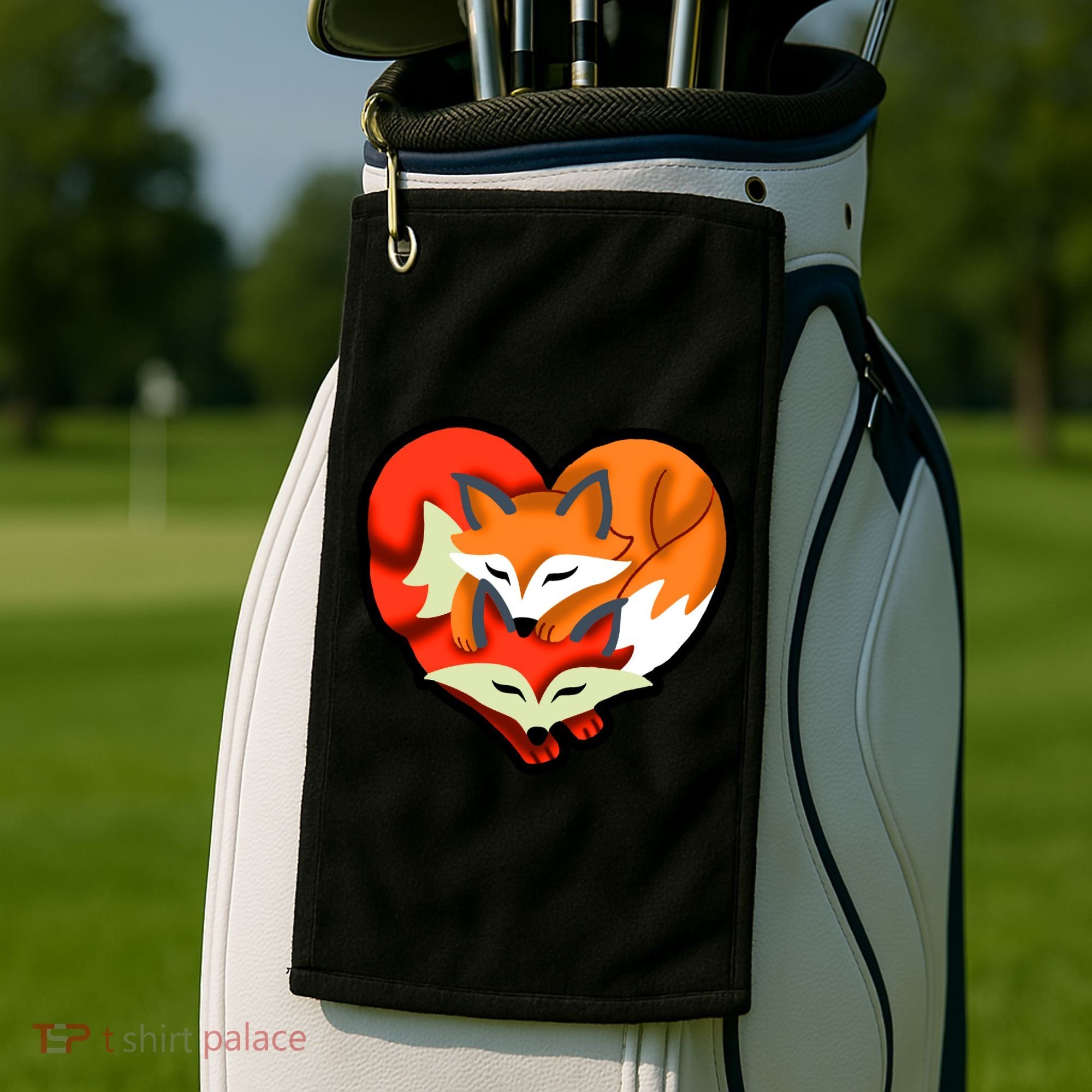 Cute Foxy Heart Fox Lover Golf Towel