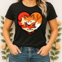 Cute Foxy Heart Fox Lover Women's T-Shirt thumb 2