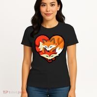 Cute Foxy Heart Fox Lover Women's T-Shirt thumb 4