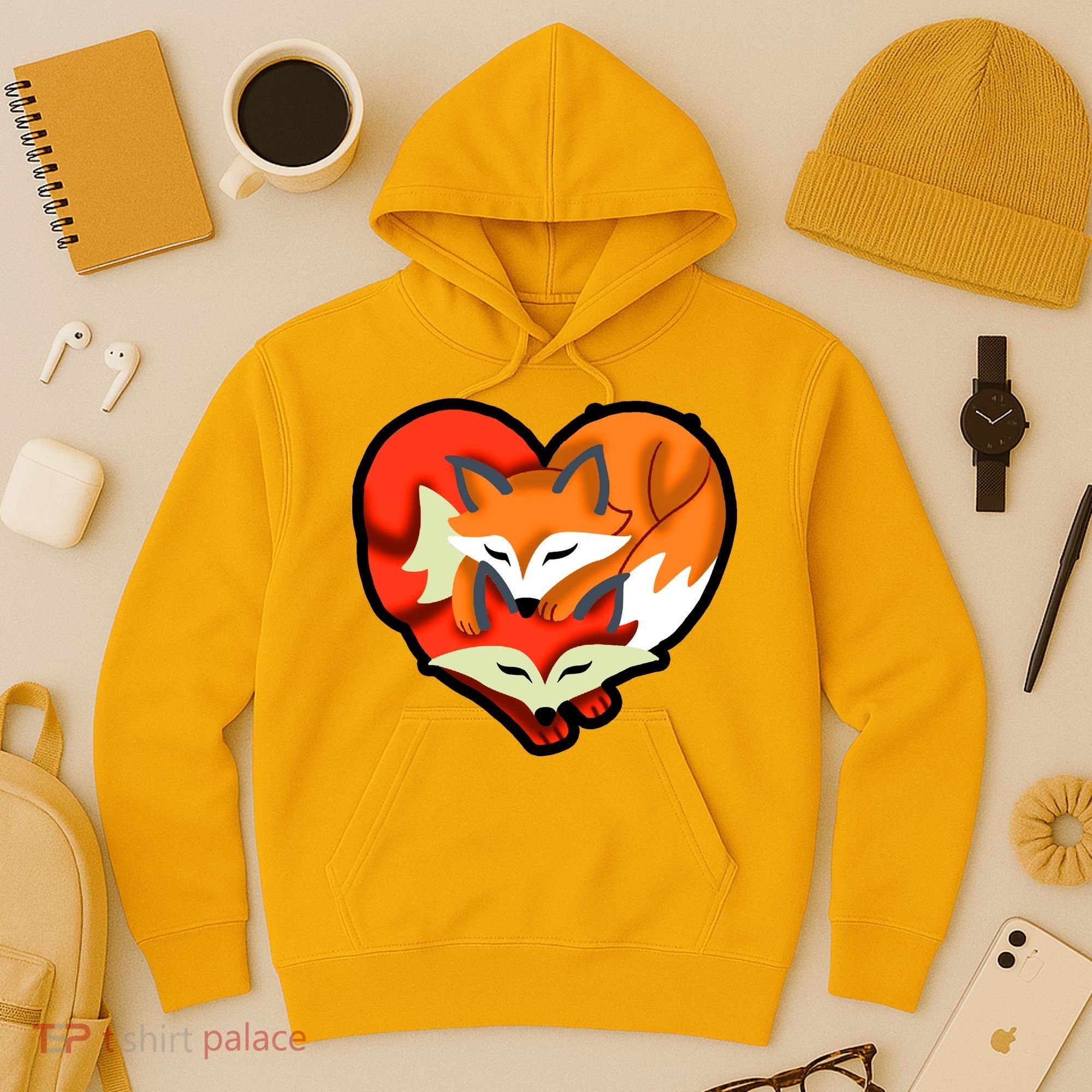 Cute Foxy Heart Fox Lover Hoodie
