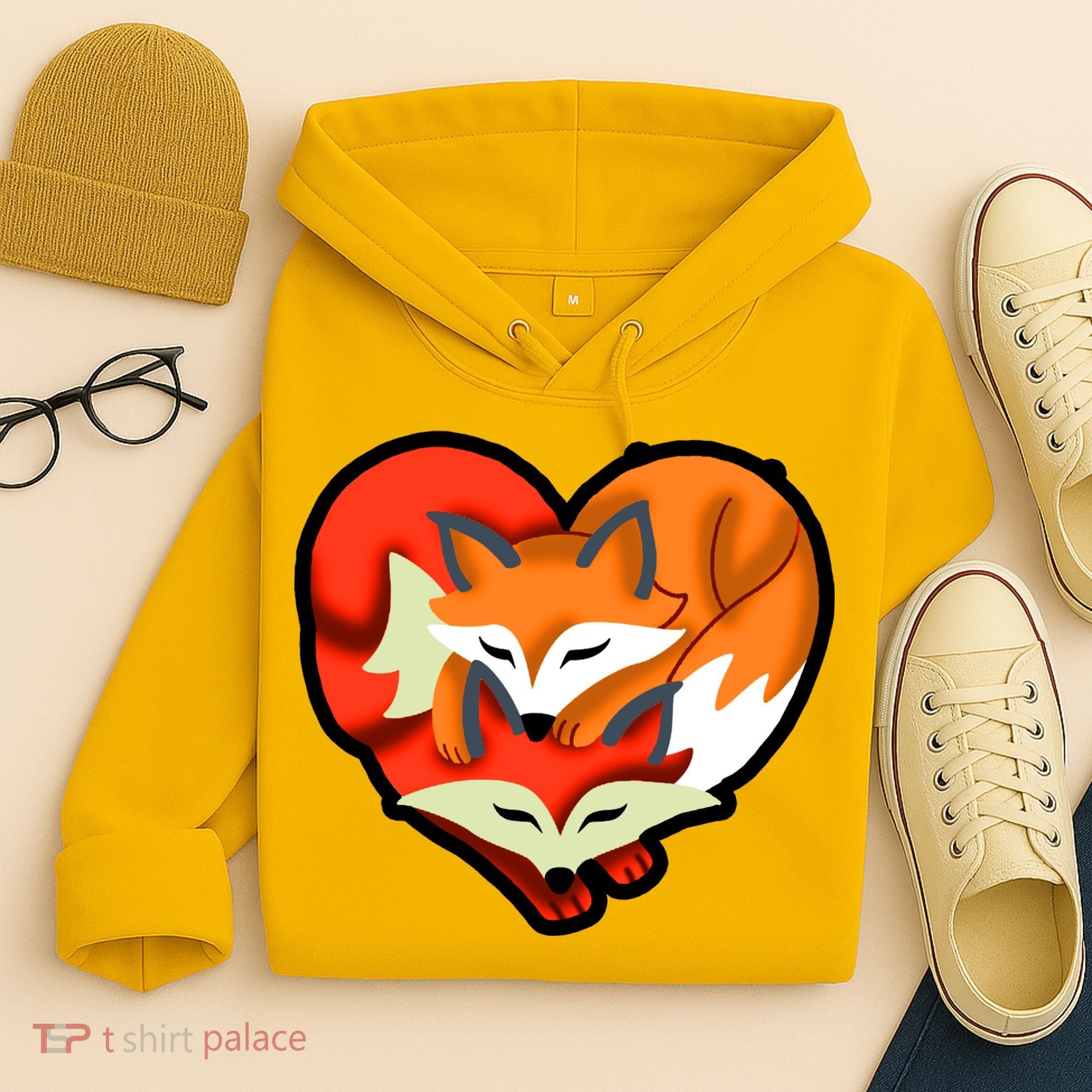 Cute Foxy Heart Fox Lover Hoodie