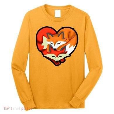 Cute Foxy Heart Fox Lover Long Sleeve Shirt