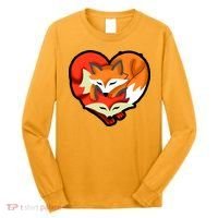 Cute Foxy Heart Fox Lover Long Sleeve Shirt thumb 0