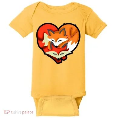 Cute Foxy Heart Fox Lover Baby Bodysuit