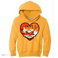 Cute Foxy Heart Fox Lover Kids Hoodie thumb 0