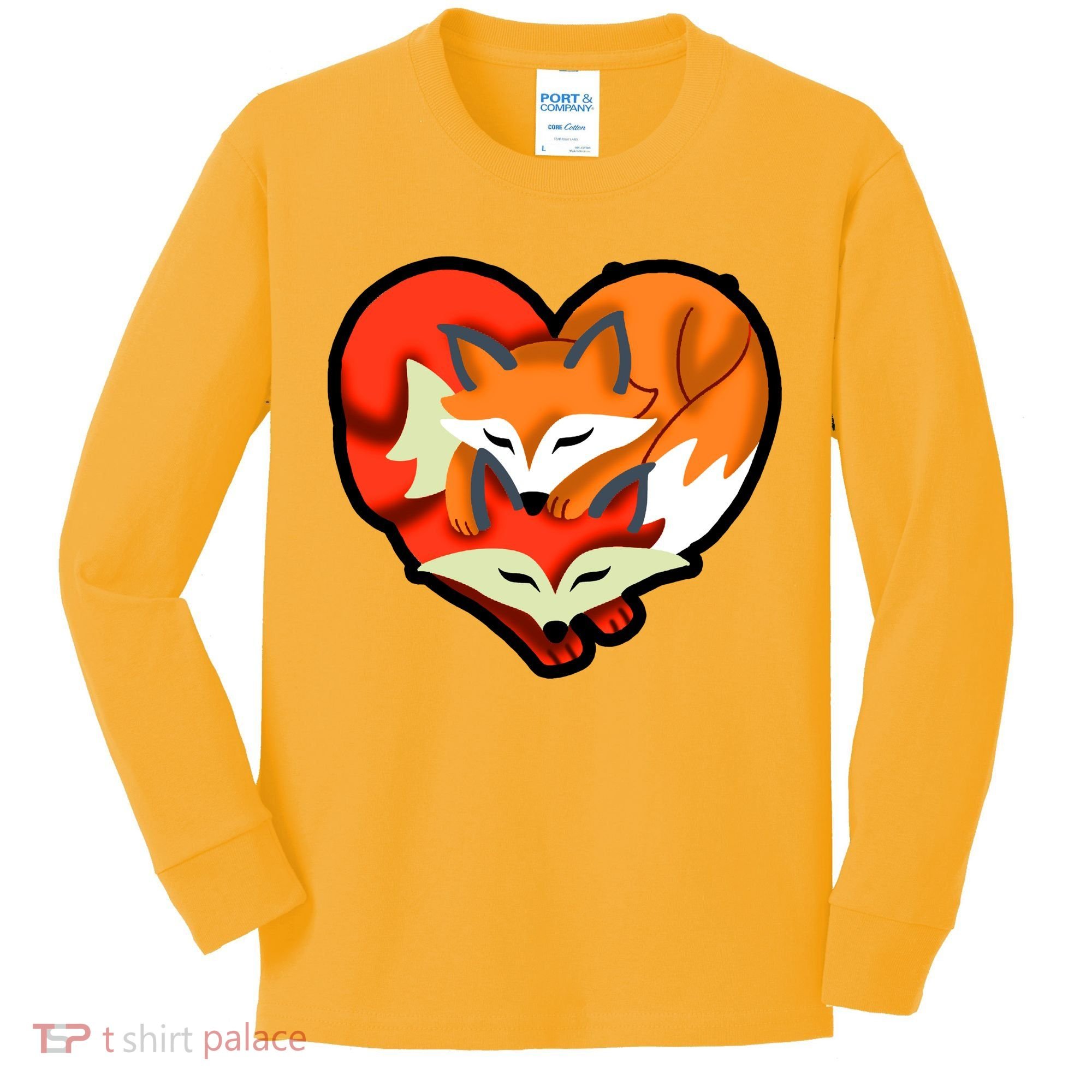 Cute Foxy Heart Fox Lover Kids Long Sleeve Shirt