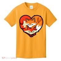 Cute Foxy Heart Fox Lover Kids T-Shirt thumb 0
